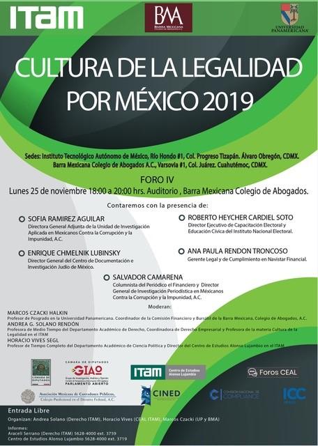 Cultura de la legalidad por México 2019. Foro IV