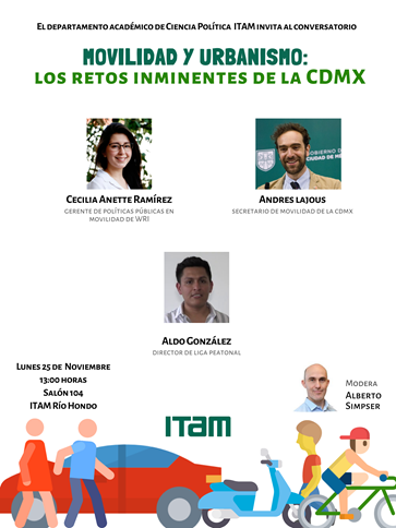 Póster de movilidad y urbanismo en la Ciudad de México